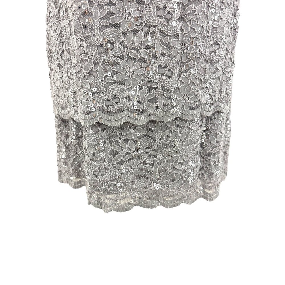 Alex Evenings Gray Sparkly Lace Sequin Dress Size 24W 3X Wedding Mother of Bride - Picture 3 of 7